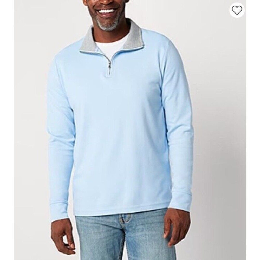 St. John's Bay Mens Long Sleeve Quarter-Zip Pullover,Size XL,new